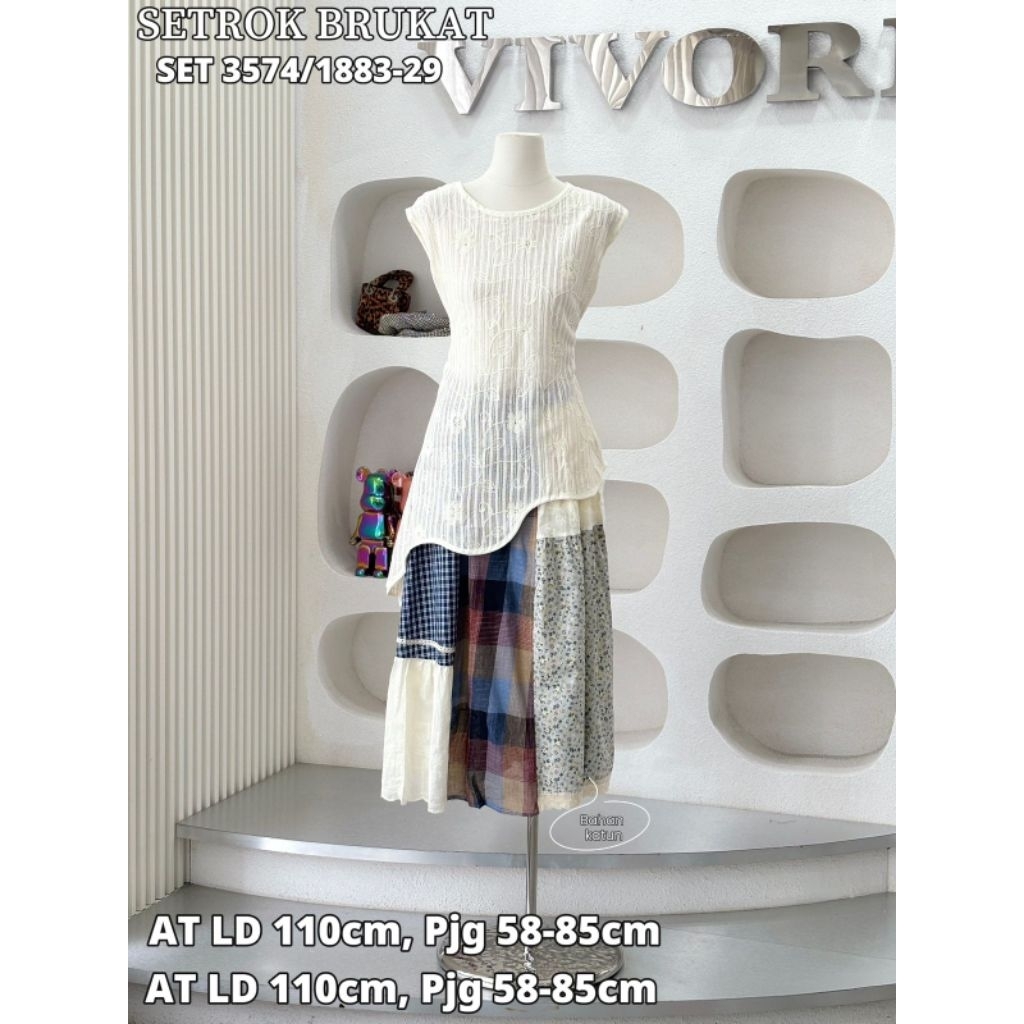 set katun firna, setrok blouse vivorie, set rok vivorie, setelan bangkok, set import premium, set ba