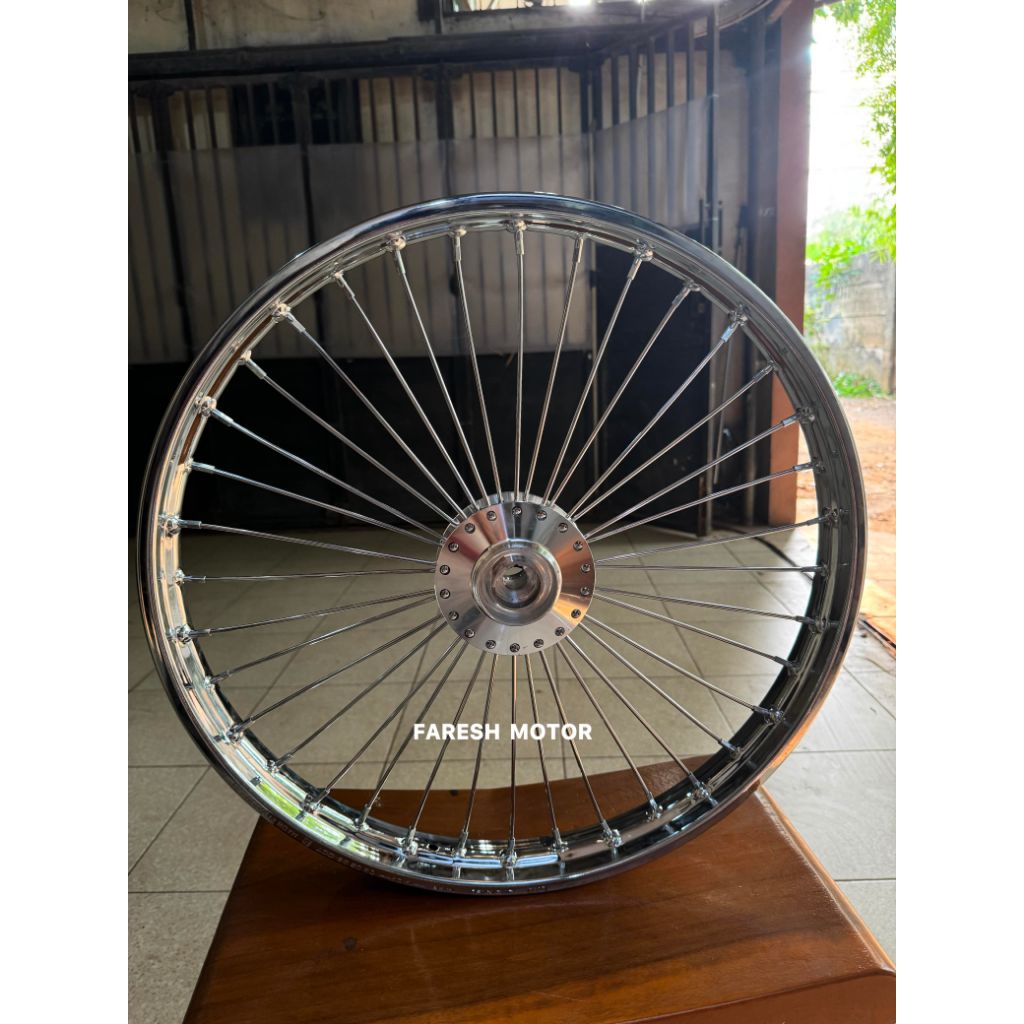 Velg Chopper Ring 21x160 full chrome Yamaha siap pakai