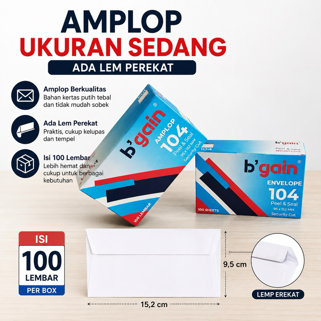 BGAIN-AMPLOP SEDANG BGAIN 100 lmbr perekat LEM