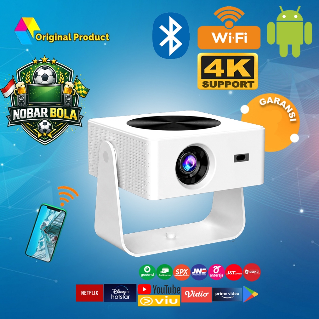 Proyektor Android Wifi Bluetooth 4K Proyektor Murah Infocus Android 13