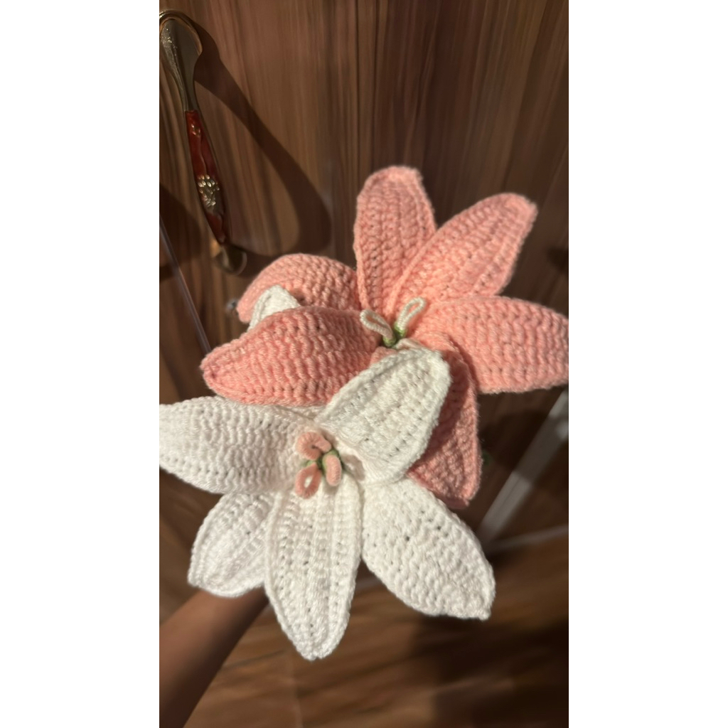Lily flower crochet | aesthetic flower bouquet crochet | flower crochet | lily flower (per tangkai)