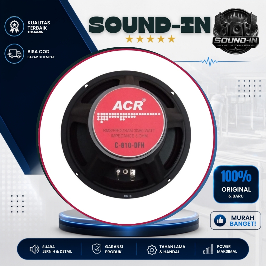 Speaker Full Range ACR 8 Inch C 810 DFH ACR 8 Inch Fullrange