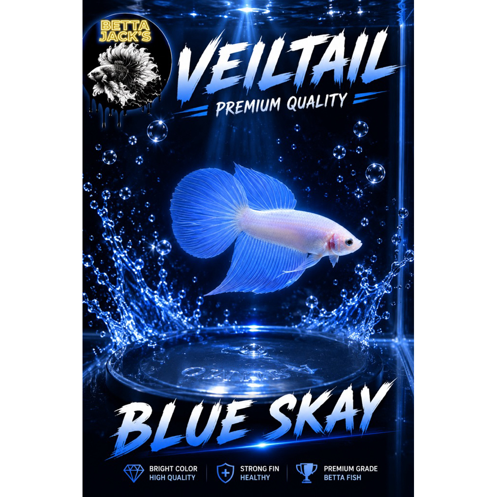 cupang veiltail blue skay hiasan aquairum