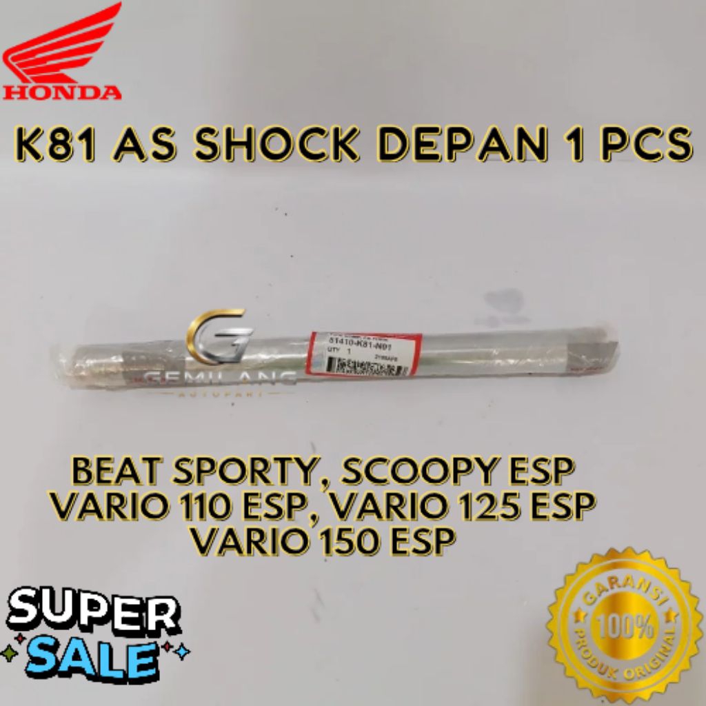 AS SHOCK DEPAN 1 PCS KODE K81, AS SHOCK DEPAN BEAT SPORTY, AS SHOCK DEPAN SCOOPY ESP, AS SHOCK DEPAN