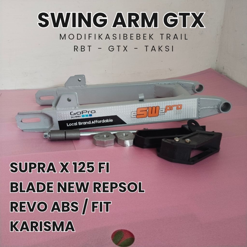 Swing Arm Gtx Modif Bebektrail Lengan Ayun Rbt Sasis belakang motor Bebek trail Pnp Honda Supra x 12