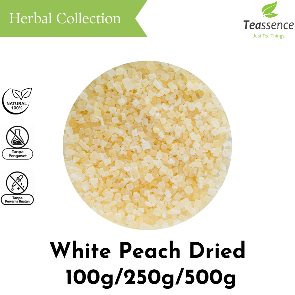White Peach Dried / Peach Diced / Buah Peach Kering / Buah Persik Kering/ Buah Kering 100gr/250gr/50