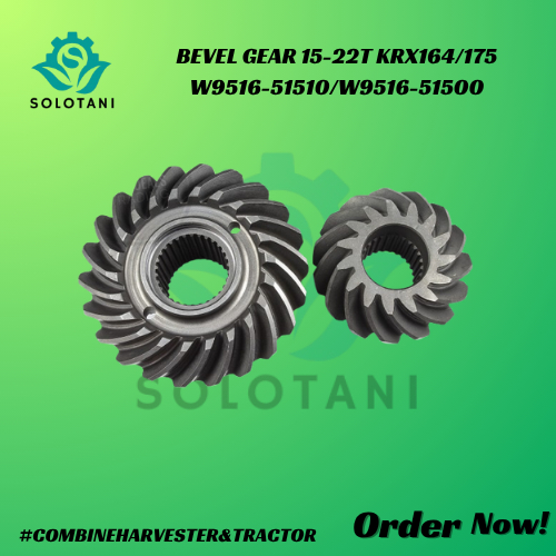 KUBOTA BEVEL GEAR 15-22T KRX164/175 PN. W9516-51510 W9516-51500