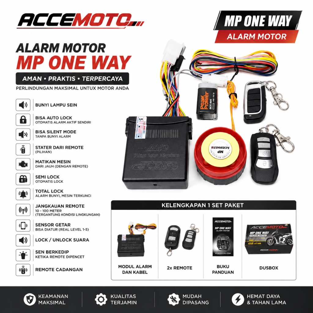 Alarm Motor MP One Way Universal Motor Injeksi