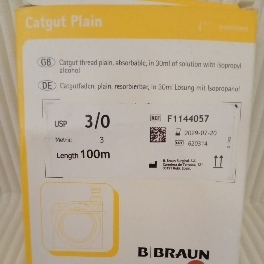 B Braun Catgut Plain 3/0#Benang Jahit Plain 3/0#Benang Plain 3/0#Catgut Plain 3/0