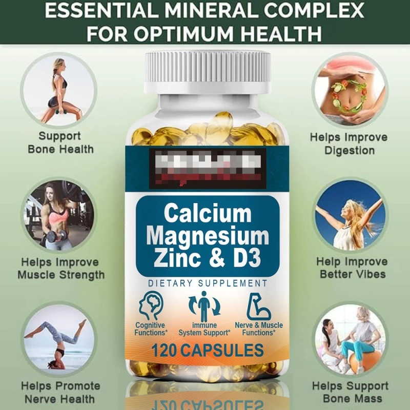 Calcium Magnesium Zinc + Vitamin D3 Capsules | Kombinasi kalsium, magnesium, zink dan Vitamin D3 yan