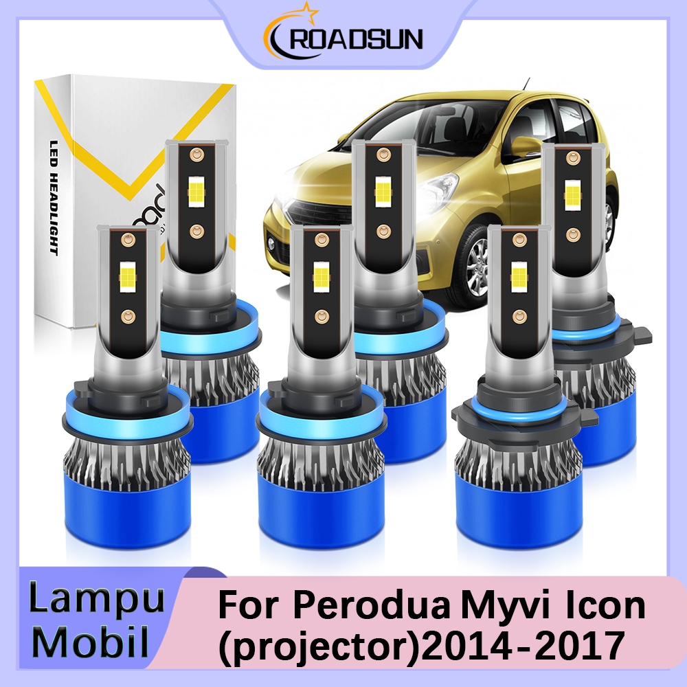 [For Perodua Myvi Icon(projector)] 2014-2017 LED Lampu Depan Mobil 2PCS CSP 3570 12V-24V 160W 18000L