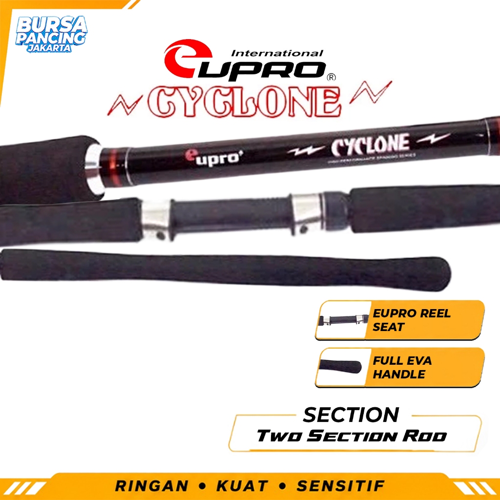 EUPRO Joran Spinning CYCLONE 180CM - 360CM Carbon Graphite Surf Fishing dan Rock Fishing