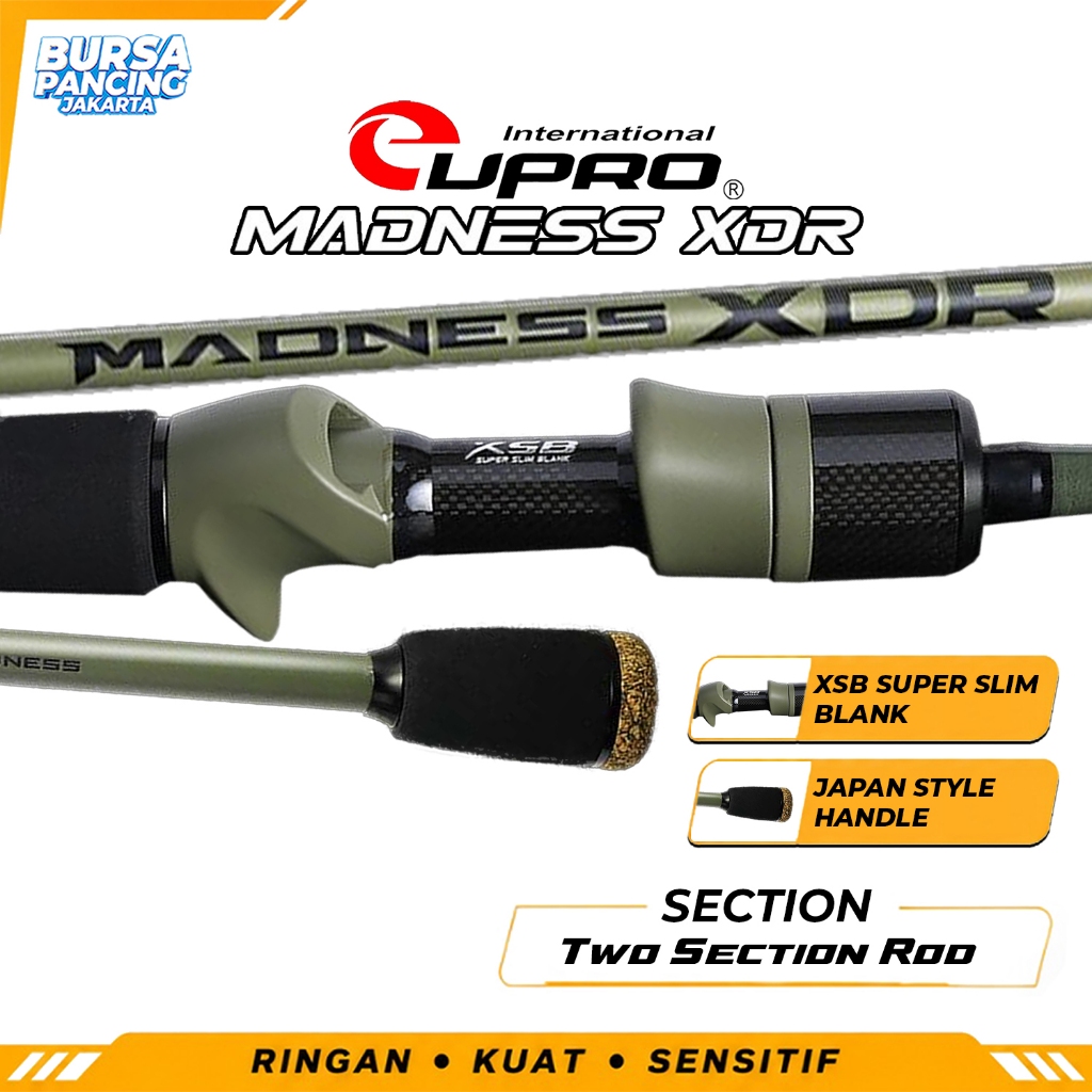 EUPRO Joran Pancing Baitcasting MADNESS XDR 198cm X24 Graphite Hi-Density Graphite Joran Pancing Cas