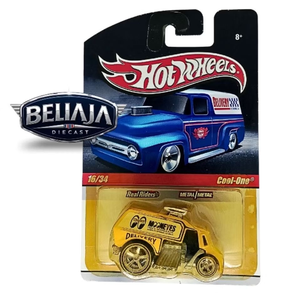 HOT WHEELS COOL ONE DELIVERY MOONEYES YELLOW SLICK RIDERS BAN KARET BASE BESI