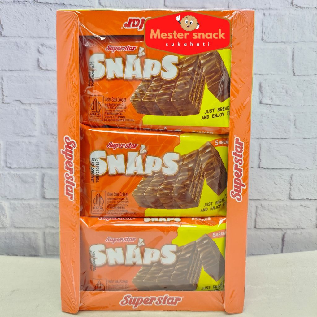 Superstar Snap (1 pack isi 12 pcs) | Wafer Cokelat | Wafer Superstar Snap