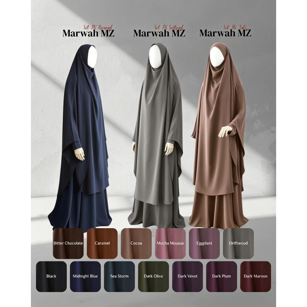 ABAYA ASIYAH || PO || SET FRENCH KHIMAR MARWAH MZ / SET FK MARWAH MZ ANTI UV / SET FK POLOS / SET FK