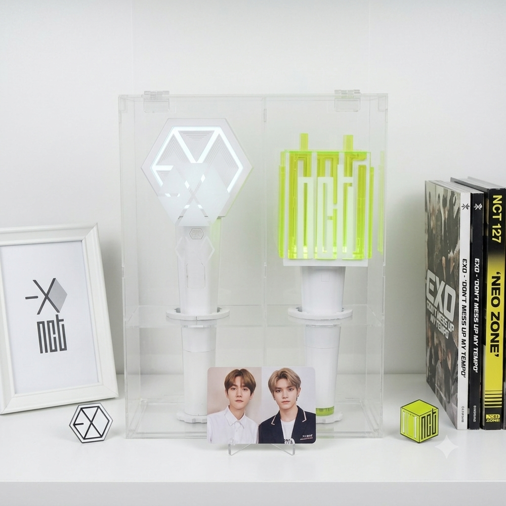 [BOX LIGHTSTICK] LIGHTSTICK NCT X EXO VERSI 1 2 3 / NCT X EXO RECTANGULAR PREMIUM ACYLIC BOX / BOX L