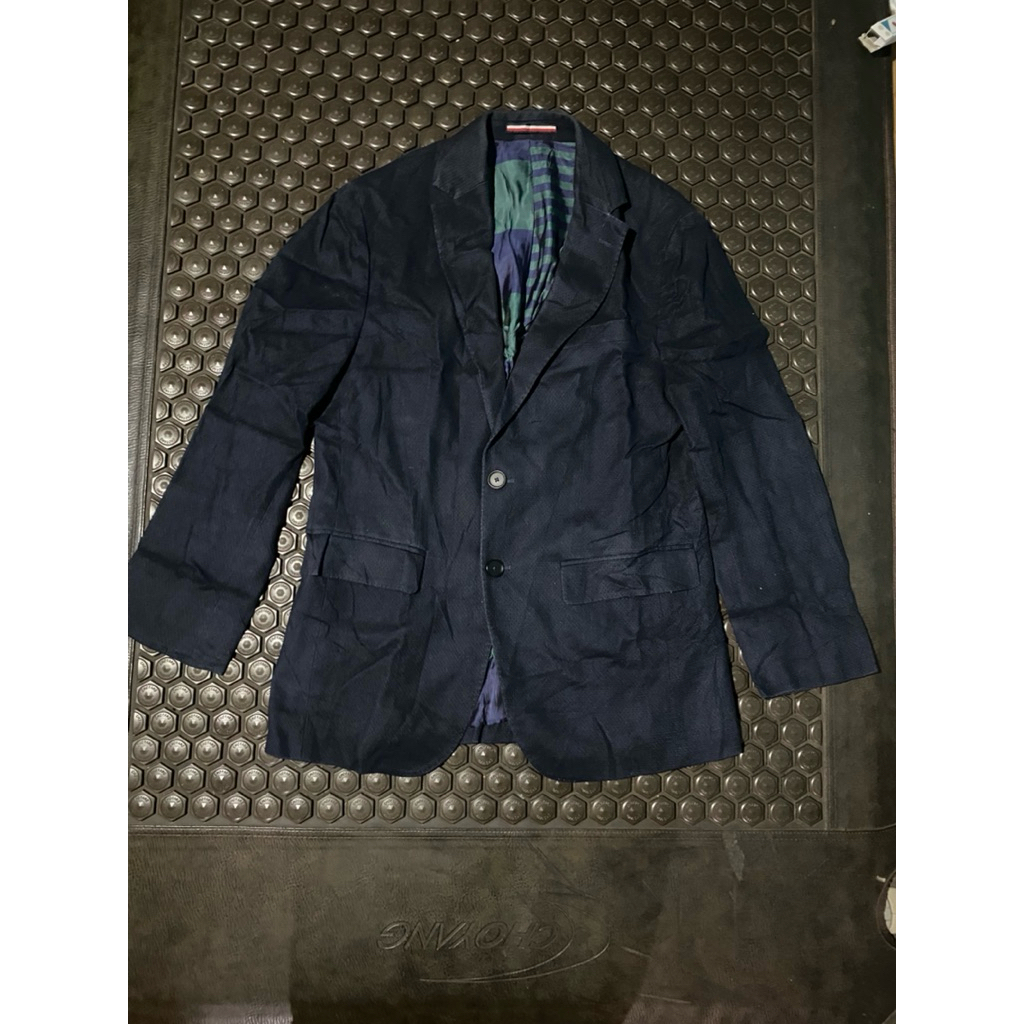 BLAZER JAS LUXURY TOMMY HILFIGER SEMI DENIM NAVY MEWAH BRANDED