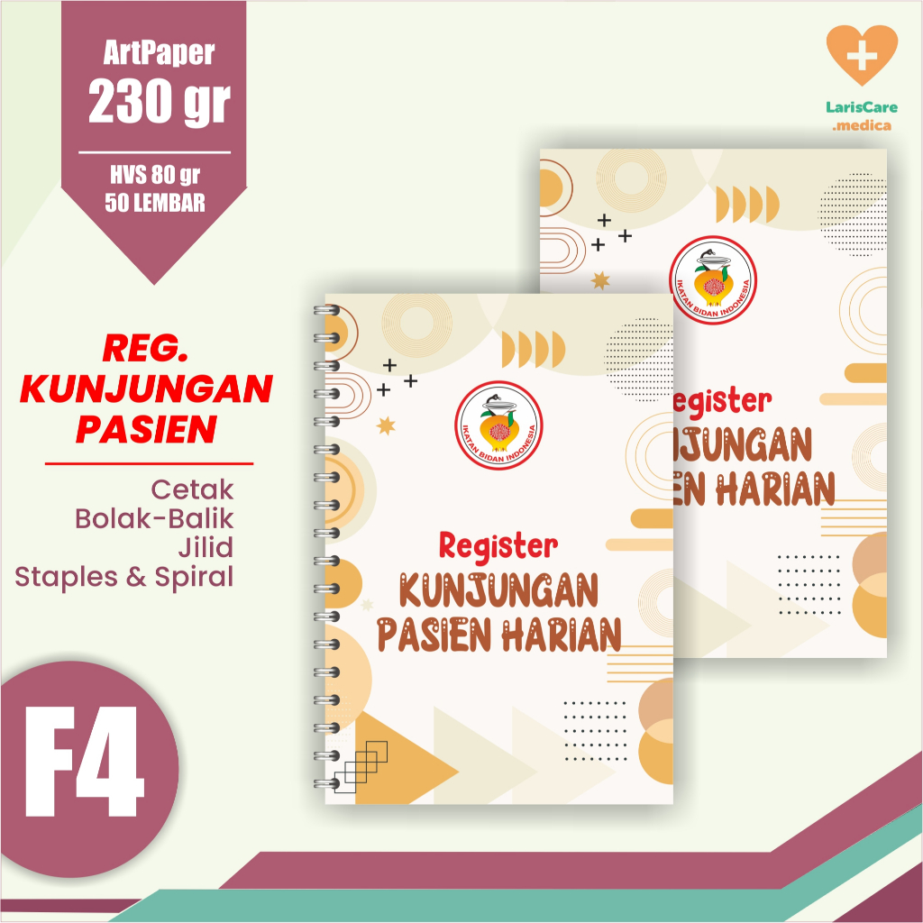 Buku Besar Bidan, Buku Kunjungan Pasien Harian F4 Soft Cover