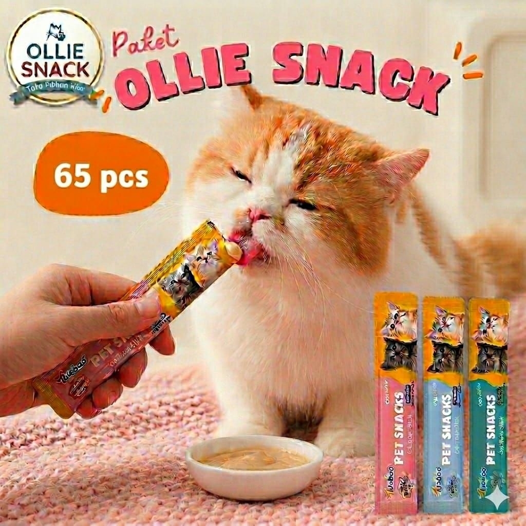 Liebao paket Snack kucing isi 65 pcs rasa ayam,tuna,dan COD Fish. 65 rasa mix asli dari china