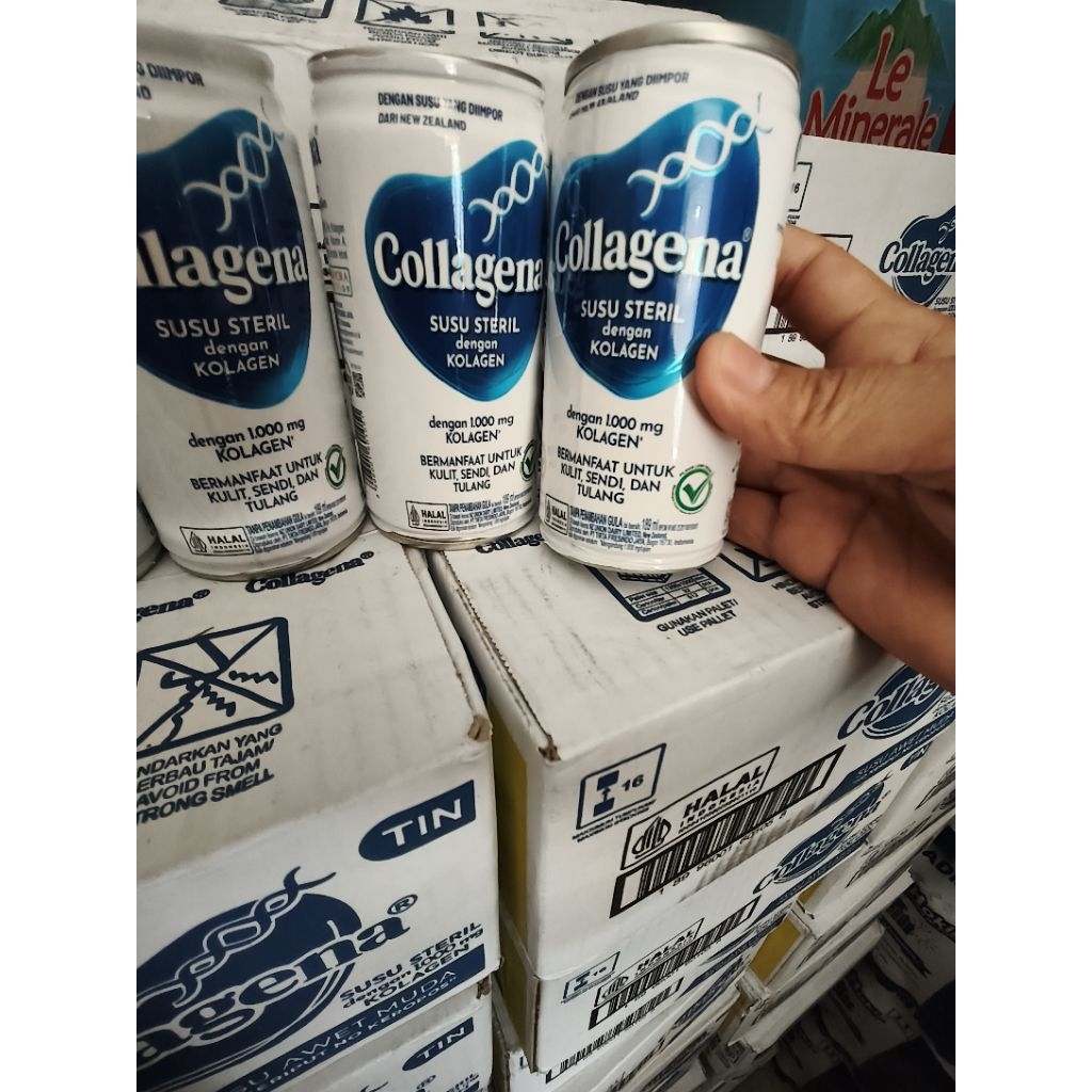 Collagena susu Steril susu awet muda 189ml isi 12 pcs / kaleng perkarton ( Instan / Gosand )