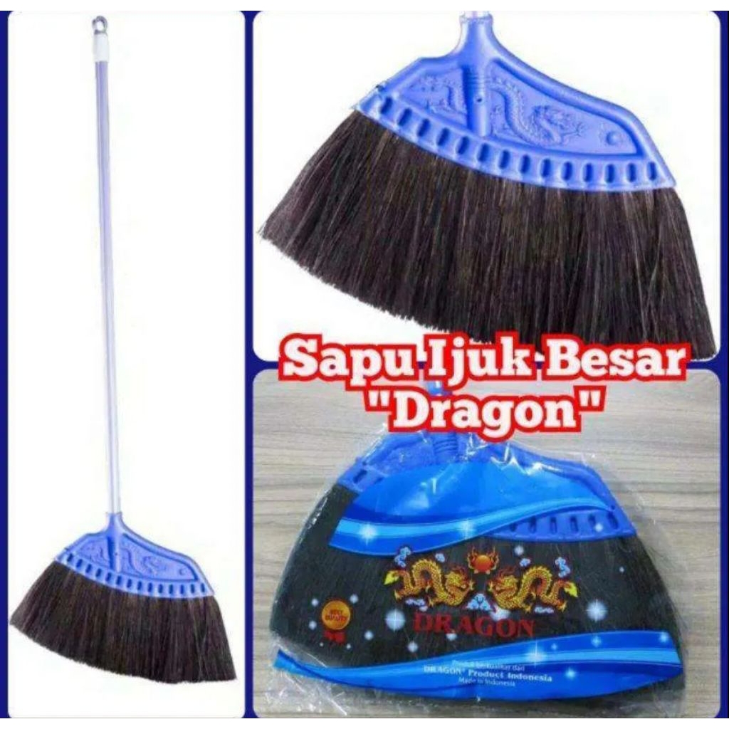 Sapu ijuk Dragon/ Sapu Lantai Ijuk merk Dragon/ Sapu ijuk Dragon Besar Asli