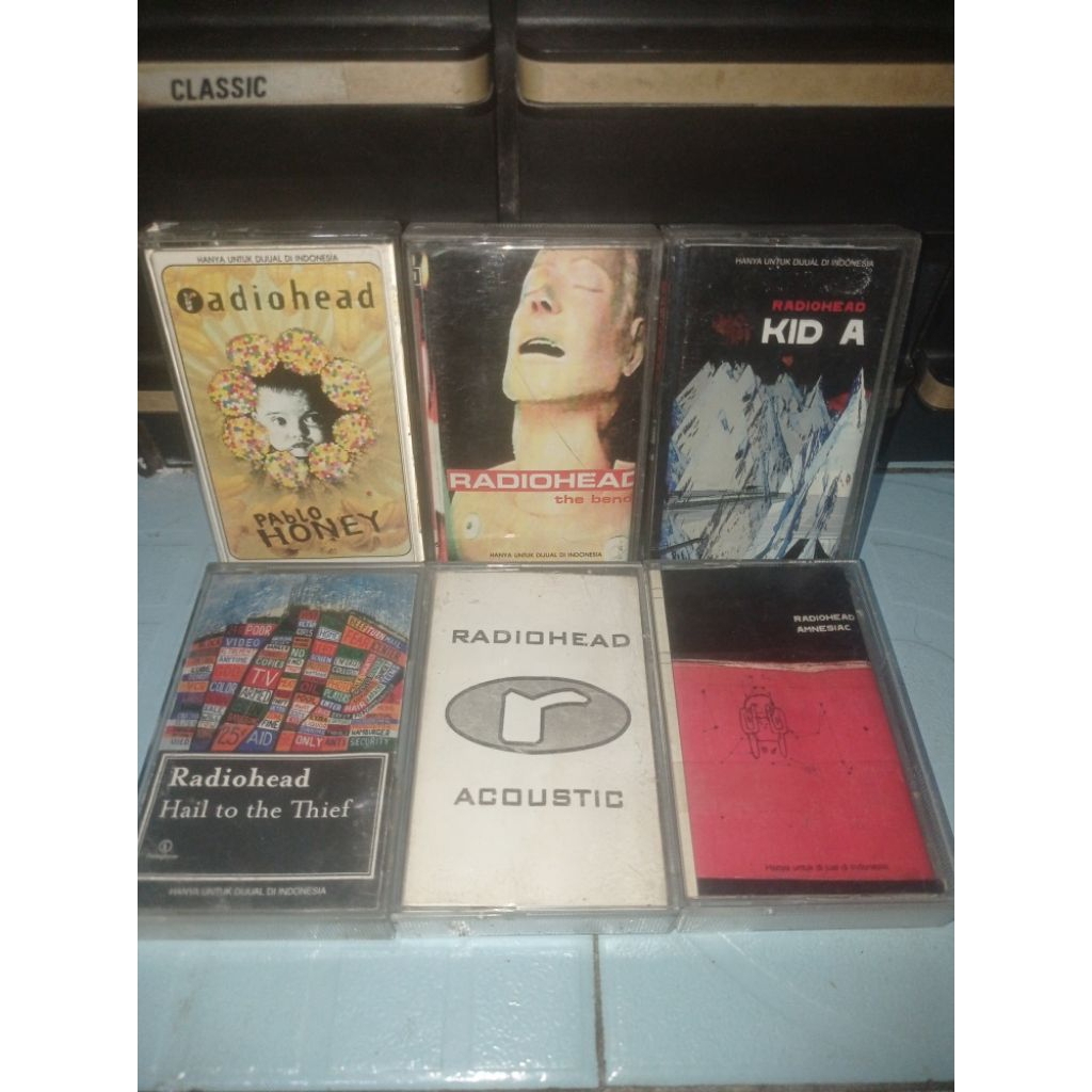 Kaset Pita RADIOHEAD Pablo honey - The Bends - Kid A - Hail to the thief - Acoustic - Amnesiac