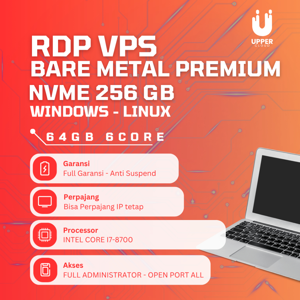 RDP BARE METAL / DEDICATED SERVER WINDOWS EMULATOR AMD RYZEN 5 2400G RAM 32 GB 3.8 Ghz BISA DI PERPA
