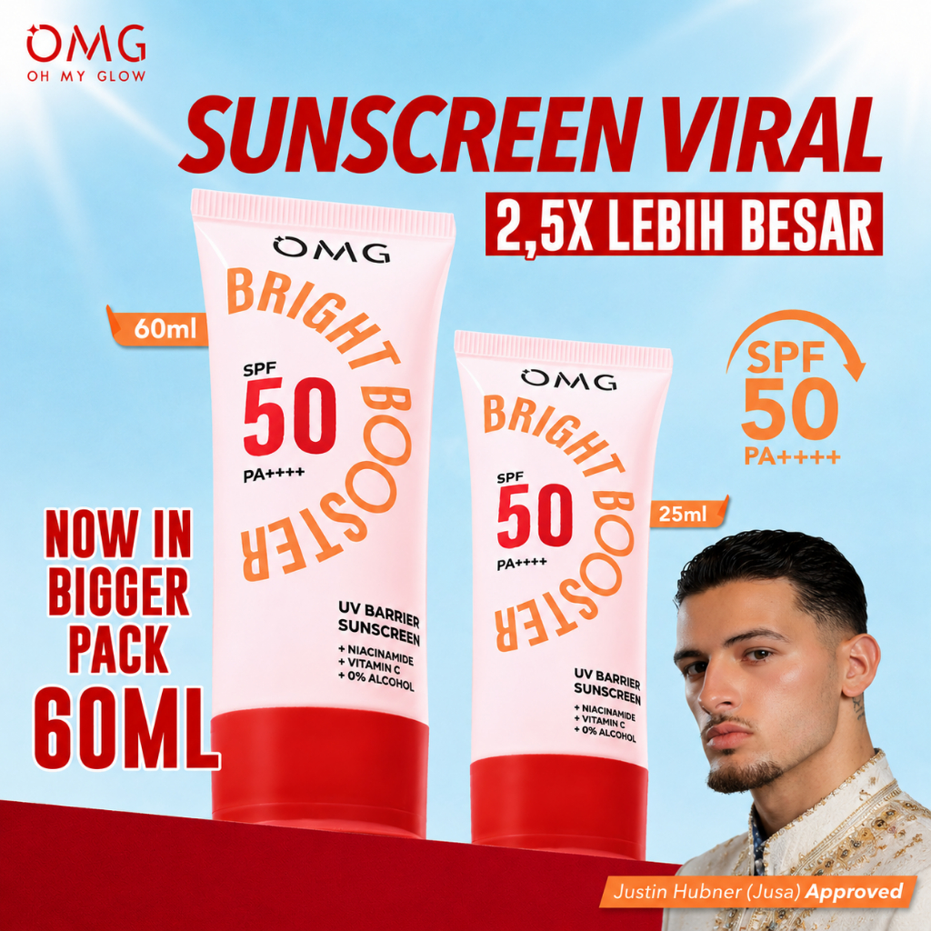 OMG OH MY GLOW UV Barrier Sunscreen SPF 50 PA++++  - Sunscreen - Mencerahkan dengan kandungan Serum 