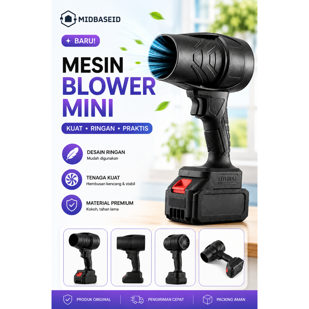 [Midbase] Alat Pembersih Mesin Blower Angin Portabel Baterai Litium Super Kencang /  Blower Cordless