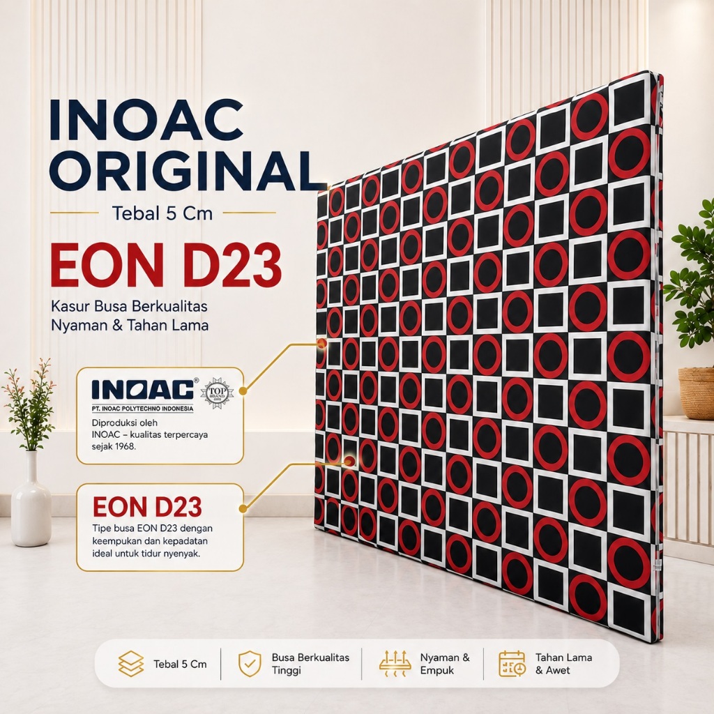 Kasur Busa INOAC EON D23 Original 200 x 200 x 5 cm / Kasur Lantai Tipis / Matras Busa Inoac
