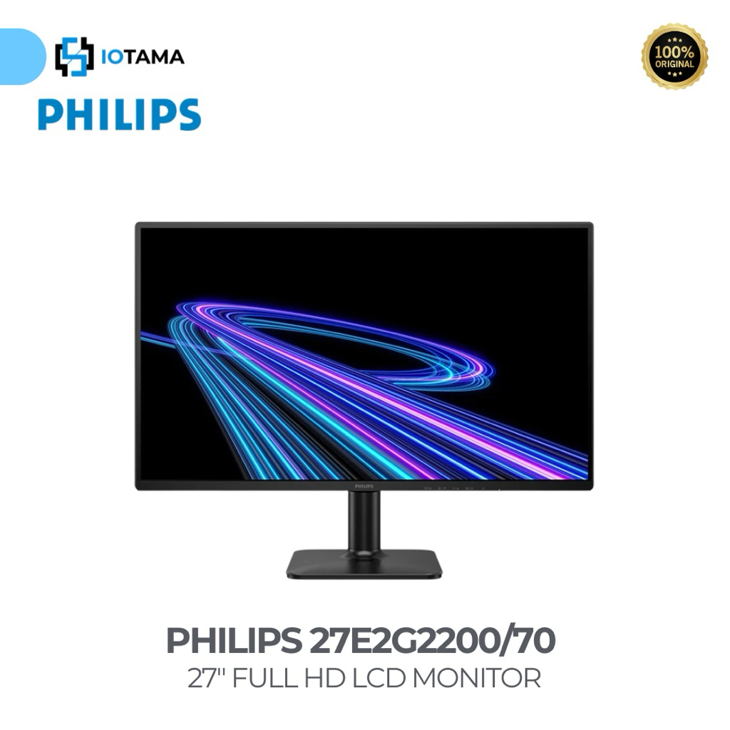Monitor LCD Philips 27 Inch Full HD 27E2G2200/70 Hitam Desain Minimalis