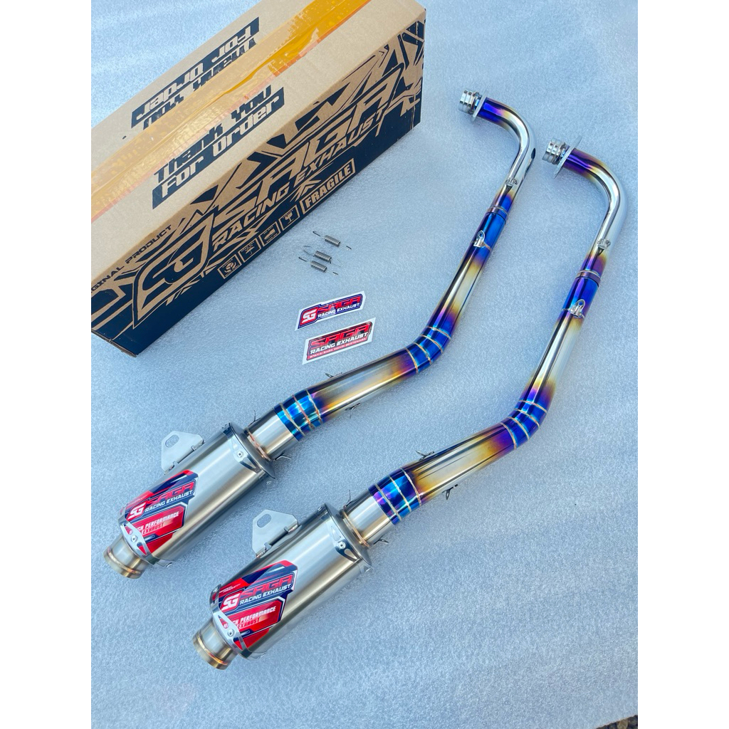 knalpot full set setainles kenalpot Tipe bold titan inlet 50mmRBT GTX Bebek modif Taksi PNP jupiter 