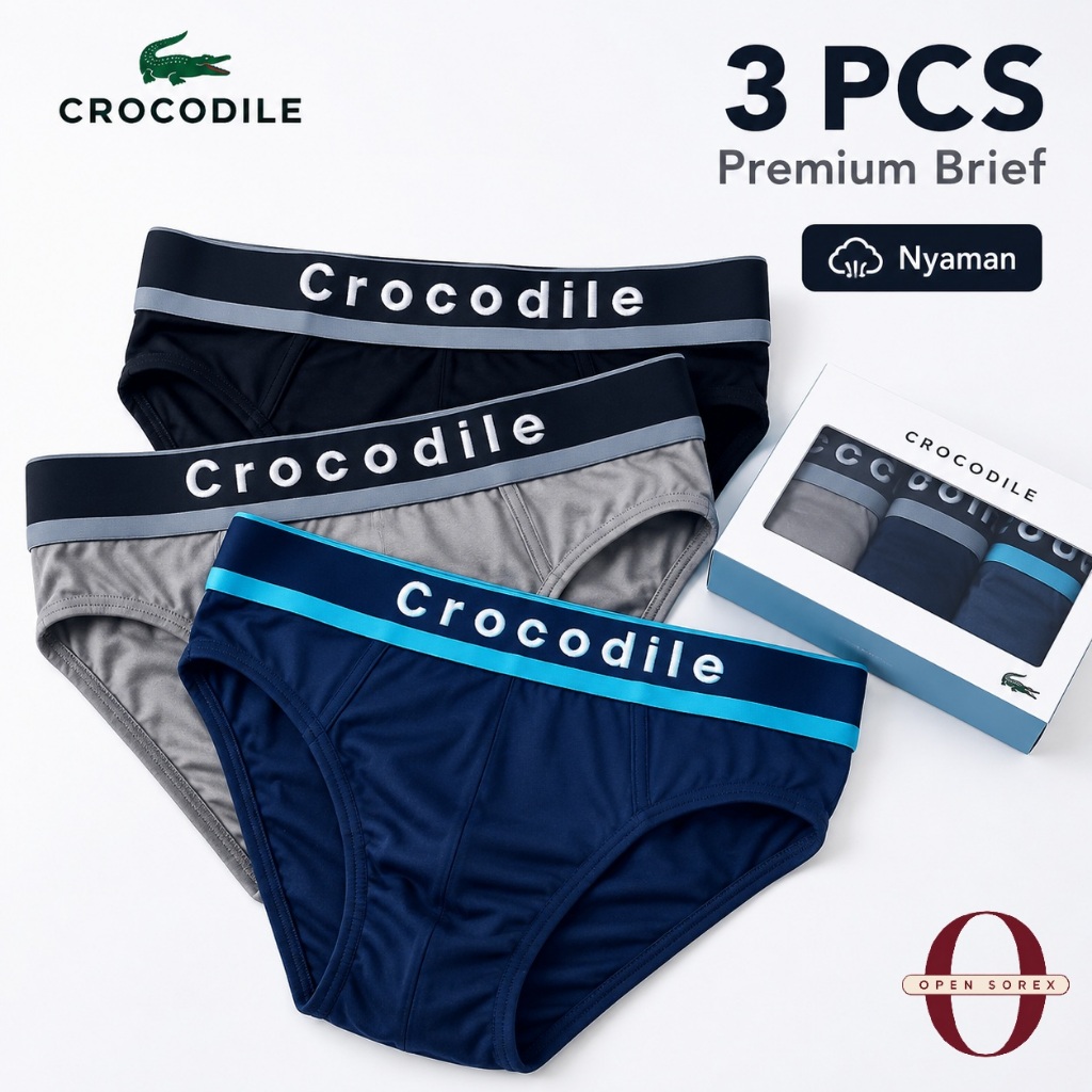 ( 3pc ) Celana Dalam Crocodile 521-234 Jumbo | CD Pria Crocodile 234 Anti Bakteri