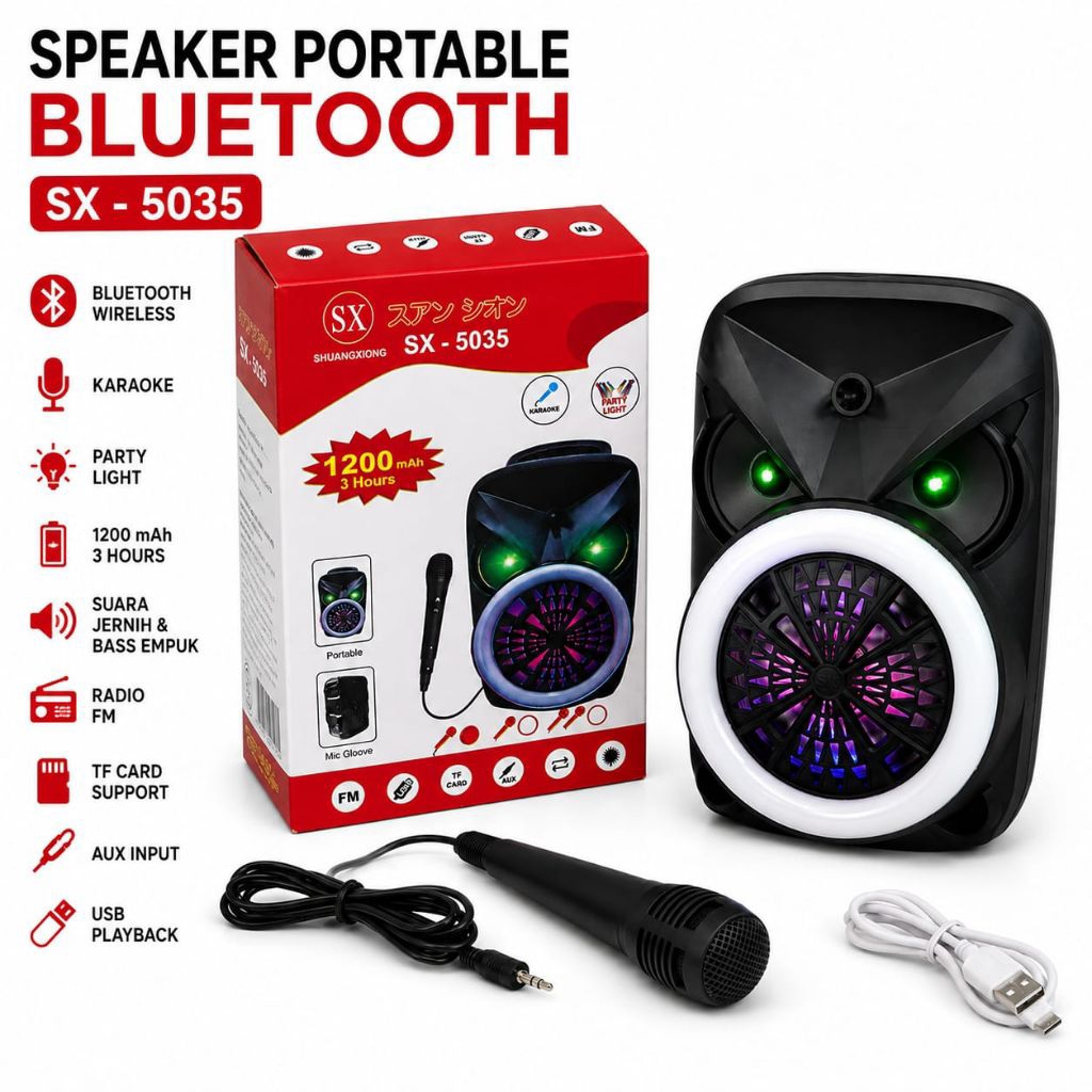 SPEAKER BLUETOOTH KARAOKE  SX 5035 Speaker Murah