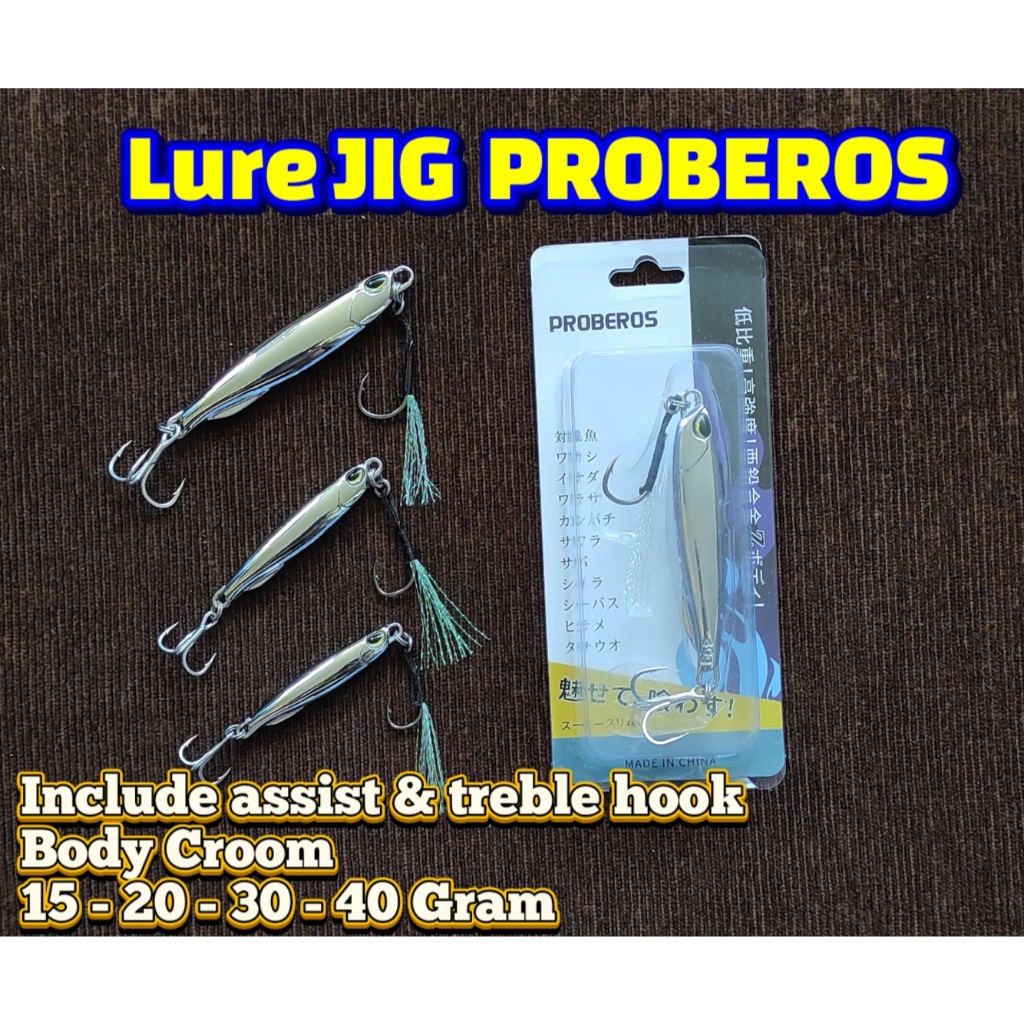 LURE METALJIG CROM JIG PROBEROS 15-20-30-40GR  UMPAN MANCING METAL JIG PROBEROS UMPAN MANCING JIGGIN
