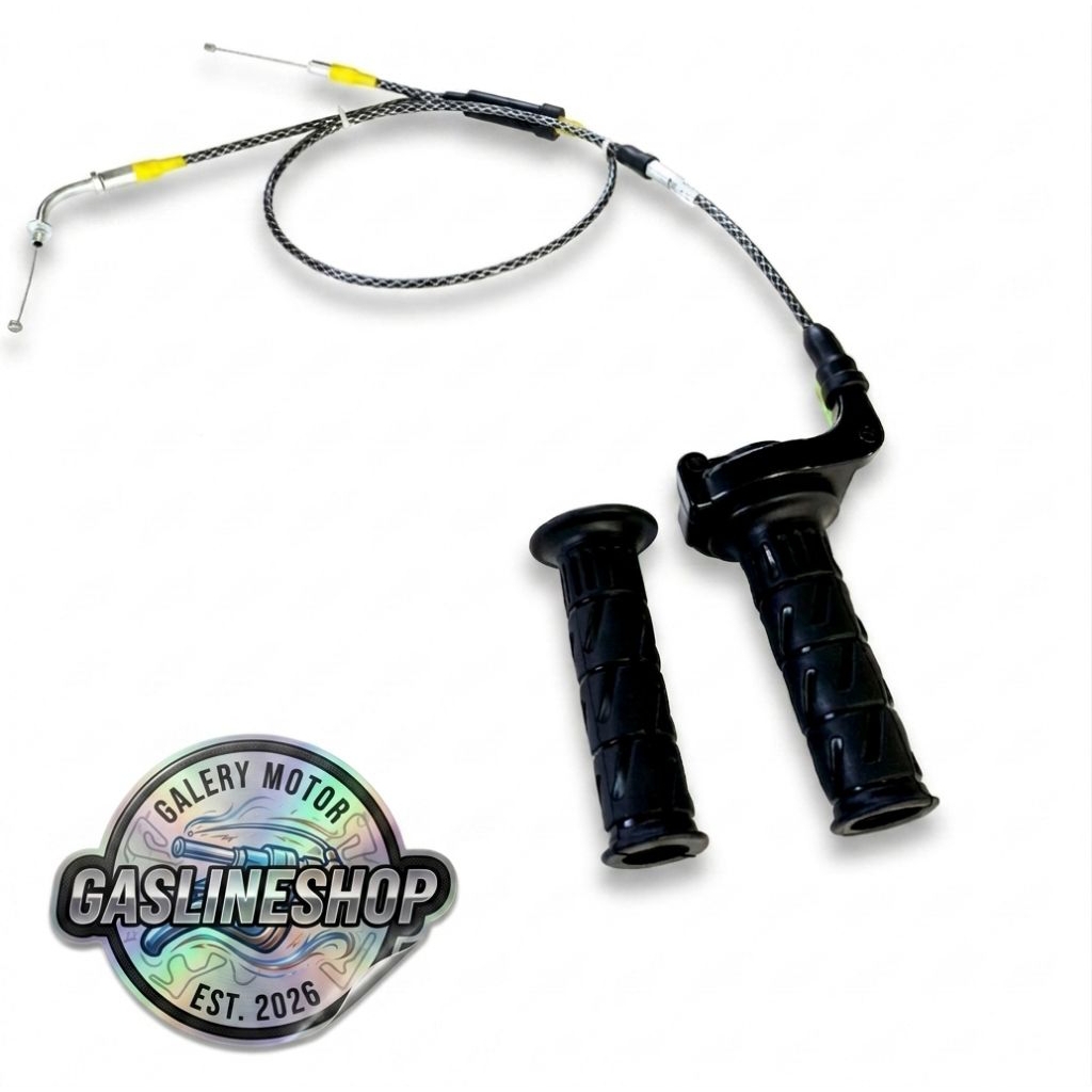 Gas Spontan YZ F1ZR/Force Kabel 2 Cabang Full Karbon Serat Hitam PNP F1ZR/Force Instalasi Mudah