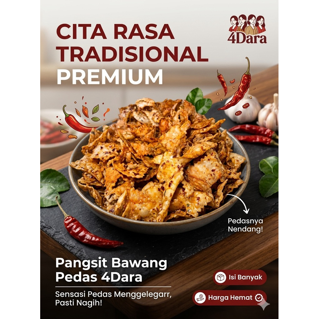 Pangsit bawang pedas 500gr