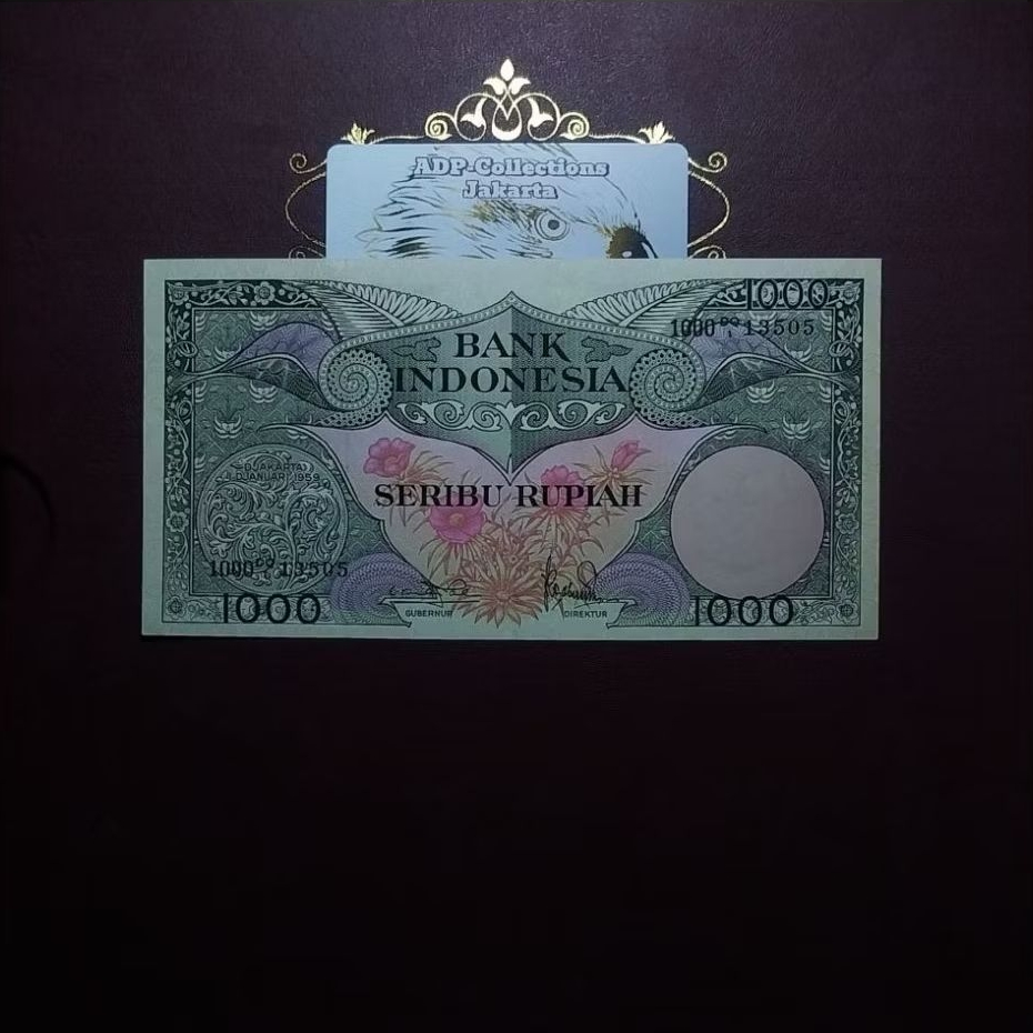 Uang Kuno 1000 Rupiah Seri Bunga Tahun 1959
