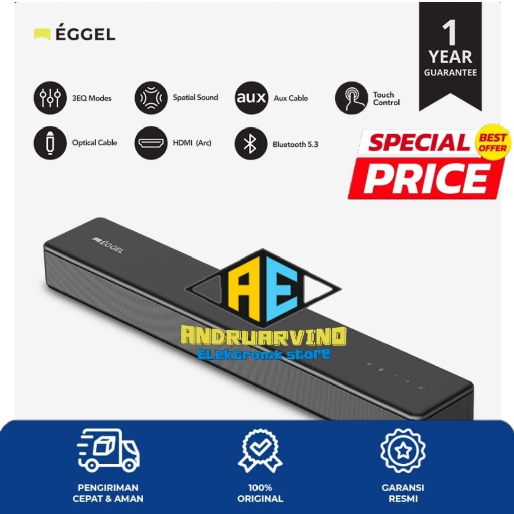 EGGEL STAGE SOUNDBAR WITH BUILT IN SUBWOOFER GARANSI RESMI