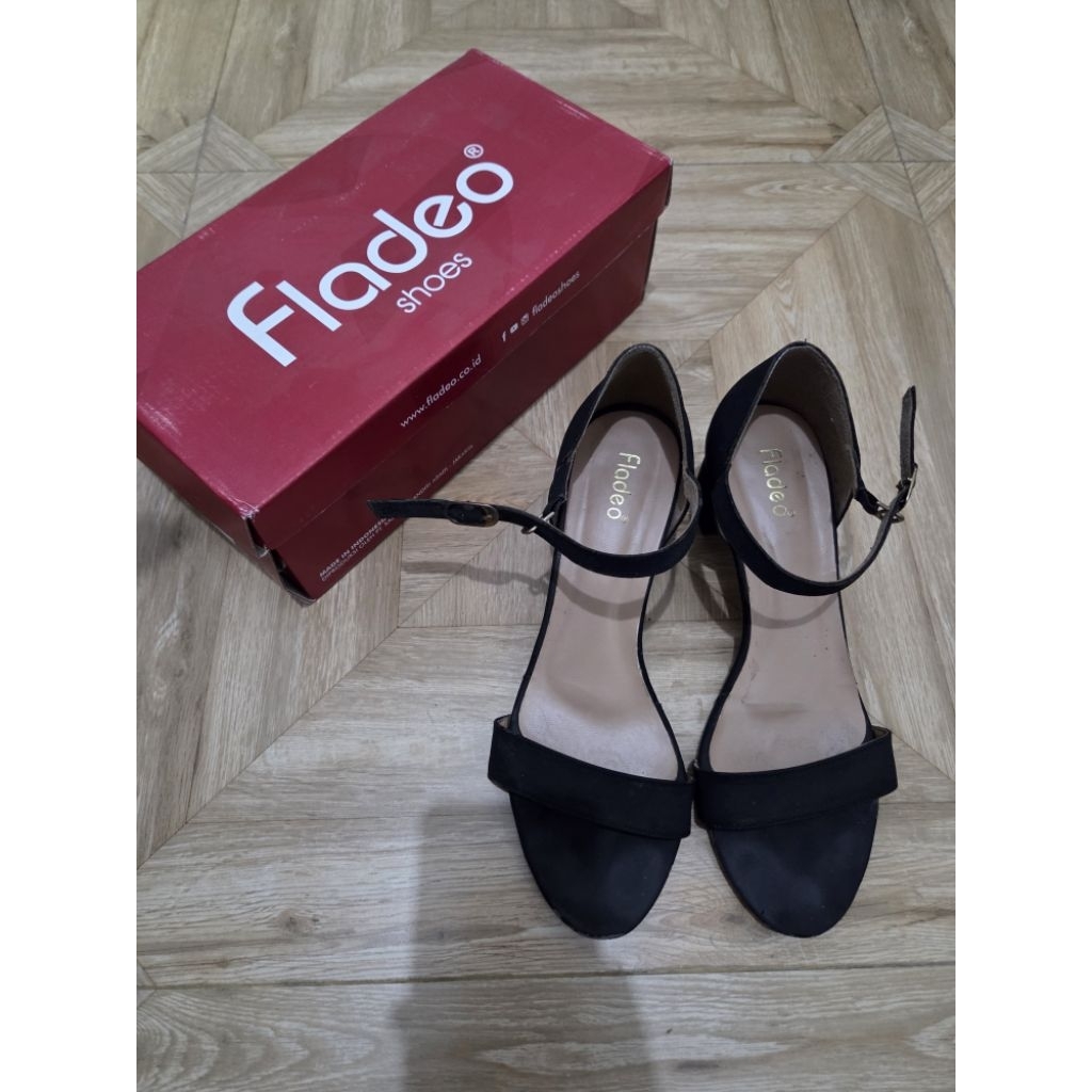 Sepatu Pump Heels Fladeo Black Hitam Formal Pesta Cewek Wanita