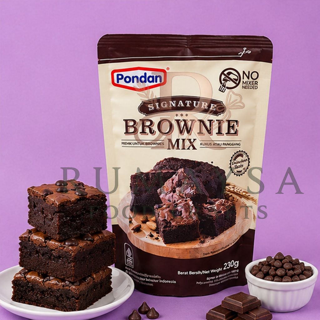 Pondan Premix Brownies Kukus Panggang Pouch 230Gr Tepung Premix Brownies Instan