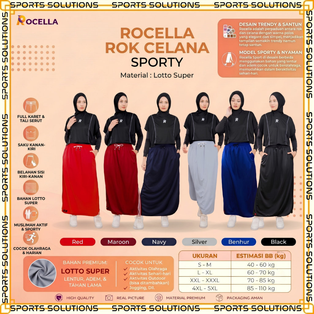 ROK CELANA MUSLIMAH - ROK OLAHRAGA TERLARIS - CELANA SENAM ROK - CELANA ROK OLAHRAGA TERLARIS - LEGG