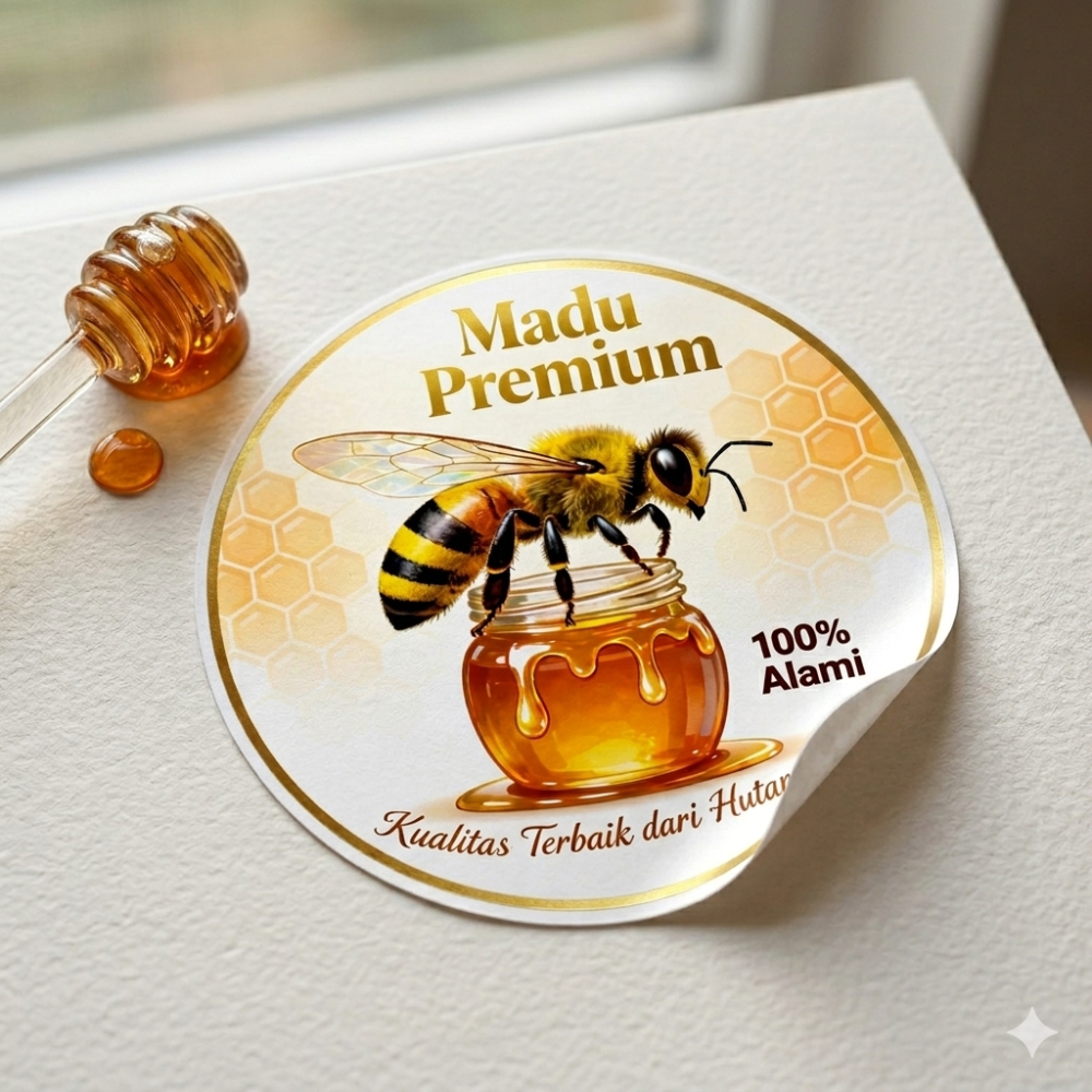 Stiker Label Madu Kode B Sticker Label Kemasan Madu Alami