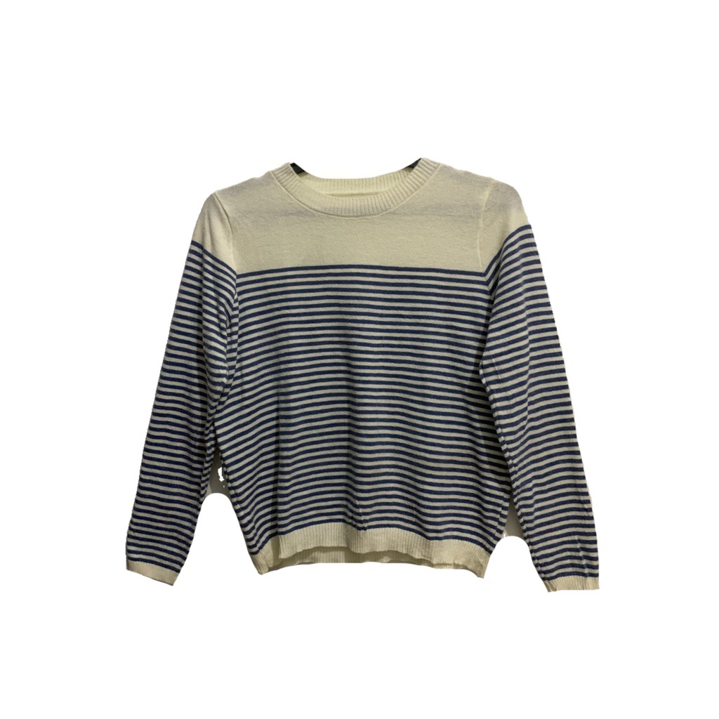 Atasan Salur Cream Biru