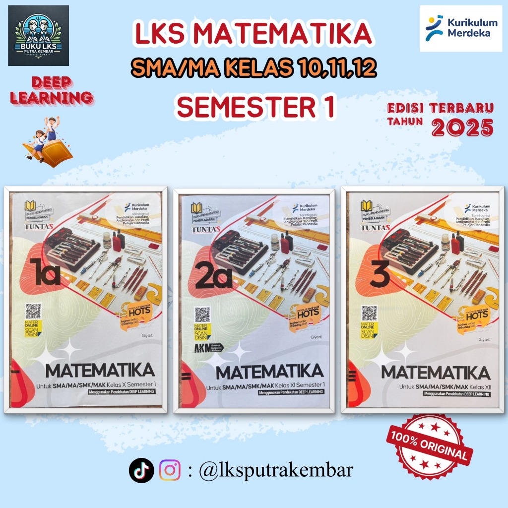 LKS MATEMATIKA KELAS 10, 11 DAN 12 UNTUK SMA/MA SEMESTER 1 KURIKULUM MERDEKA-TUNTAS