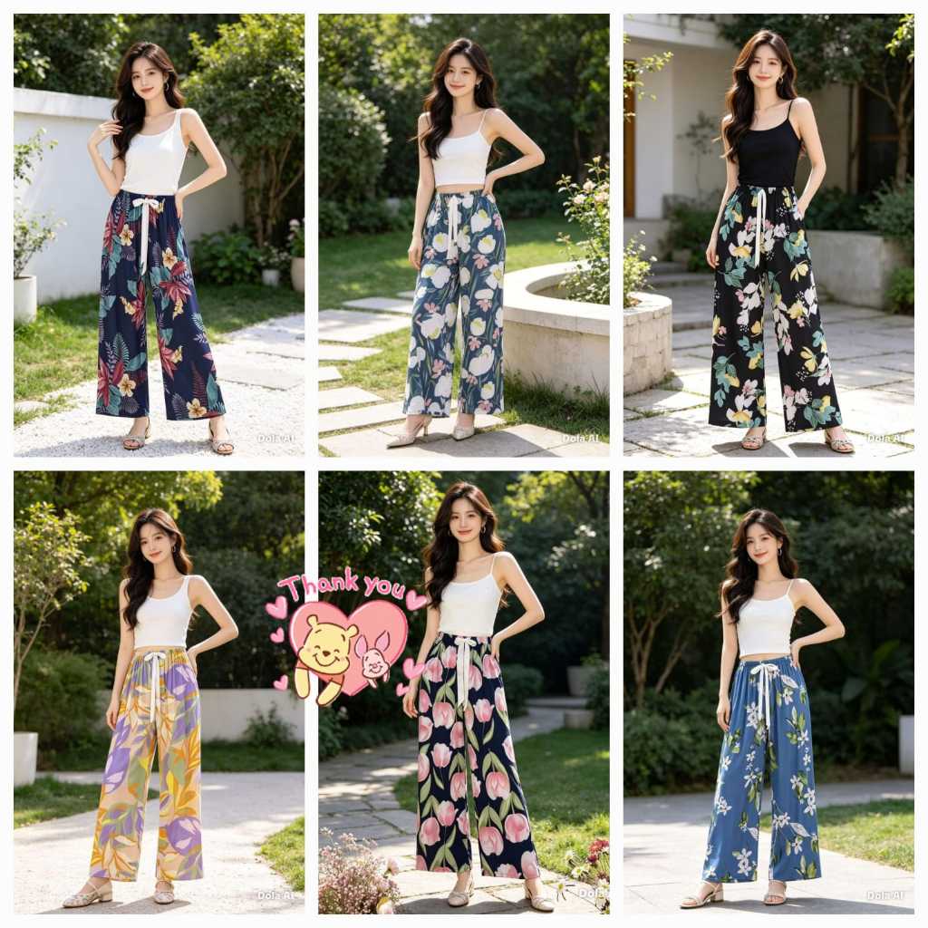KULOT -140626- CELANA KULOT IMPORT AKSEN PITA /KULOT KATUN RAYON IMPORT MOTIF BUNGA BUNGA