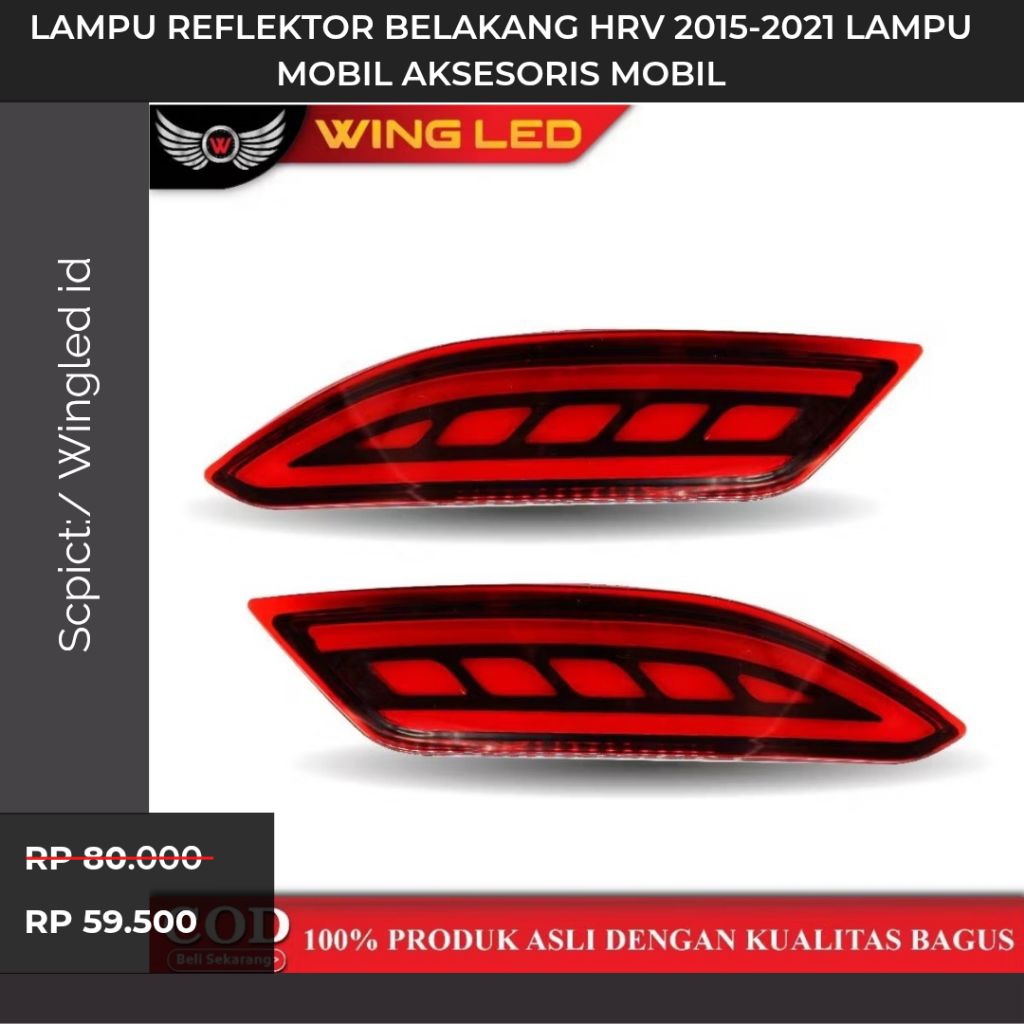 Promo  LAMPU REFLEKTOR BELAKANG HRV 2015-2021 LAMPU MOBIL AKSESORIS MOBIL