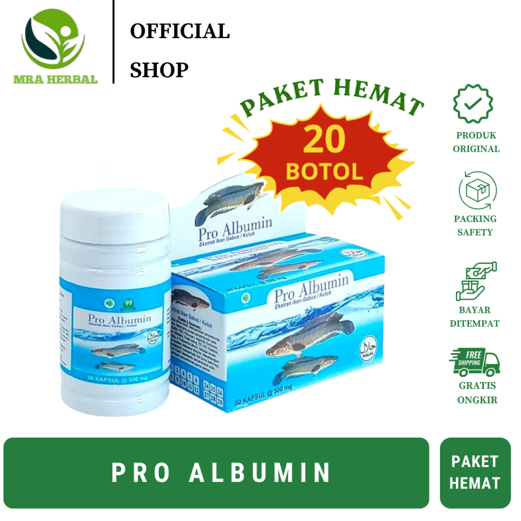 Pro Albumin Ash-Shihhah Paket Hemat 20 Botol Ekstrak Ikan Gabus
