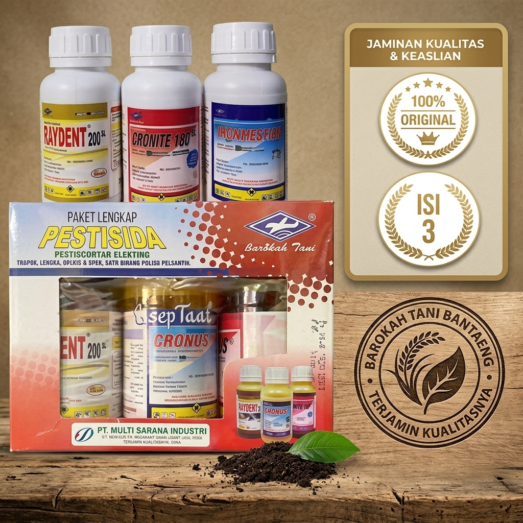 Paket Lengkap Pestisida Anti Keriting Daun Cap Kapal Terbang (Winder + Samite + Raydent) INSEKTISIDA